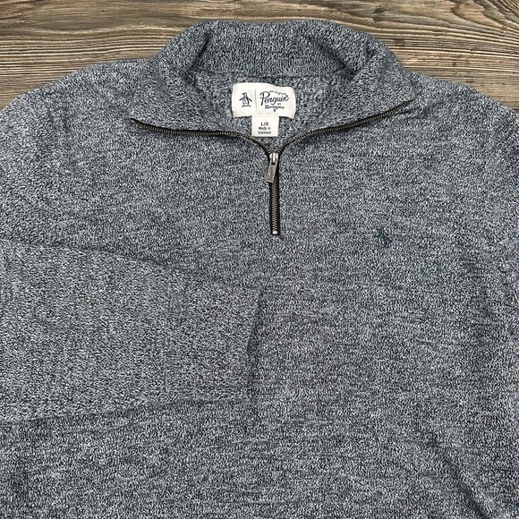 Penguin by Munsingwear Large Men's 1/4 Zip Pullover Gray Soft Feel‎ Casual - Picture 1 of 7